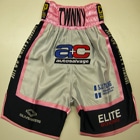Chris and Simon Twinny Jenkinson satin boxing shorts. Both train at Elite Boxing in bolton with alex matveinko. Custom made boxing trunks by suzi wong creations.
