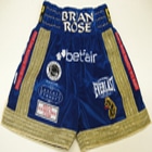 brian rose blue velvet custom made personalised boxing shorts with gold trim the lion bobby rimmers boxing club nike adidas matchroom sport