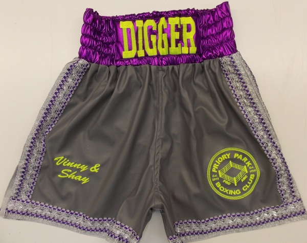 Summers Grey Leather Boxing Shorts | Suzi Wong Creations Ltd