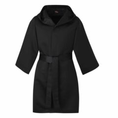 Customisable Classic Satin Black Boxing Robe