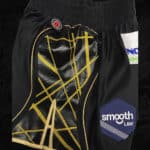 robbie Davies black and gold boxing shorts Austrian Crystals details