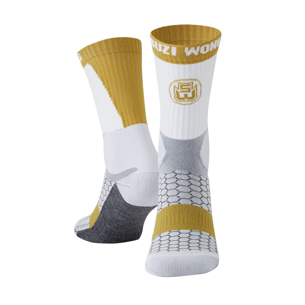 white and gold suzi wong boxing socks