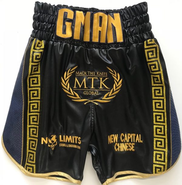 versace black boxing shorts with gold