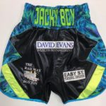 Jack Kilgannon Suzi Wong Black and custom made boxing shorts black front