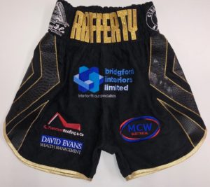 jack Rafferty black suede boxing shorts