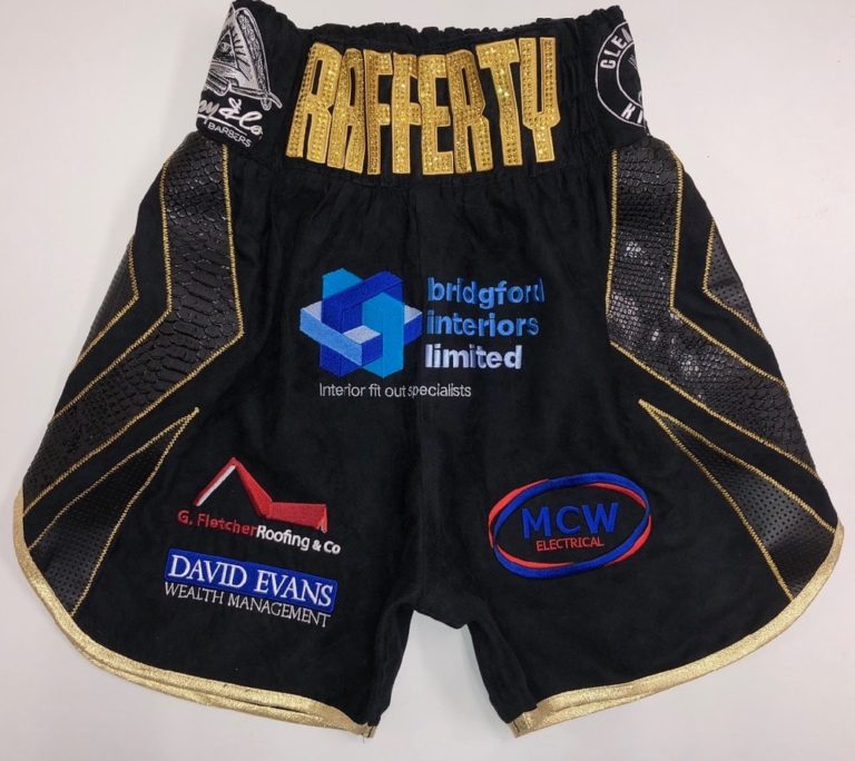 jack Rafferty black suede boxing shorts