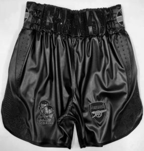 James Degale front boxing shorts black