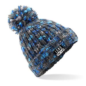 LGND Blue Cable Knit Pom Hat