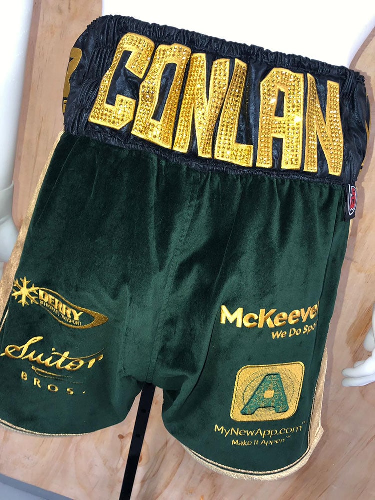 Michael Conlan ggg green celtic boxing shorts green