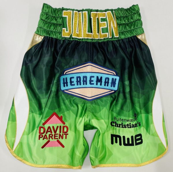 green Suzi Wong boxing shorts