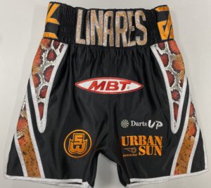 Jorge linares boxing shorts black and orange