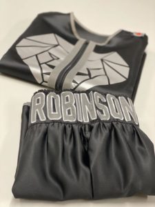 black reflective boxing shorts