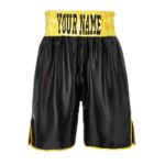 Black and Yellow Customisable Boxing shorts