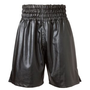 Black Leatherette Customisable Boxing Shorts