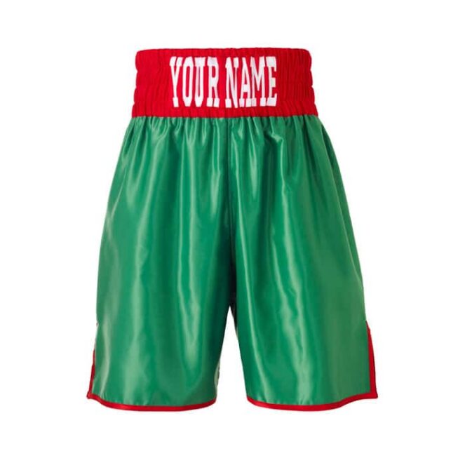 Green Boxing shorts with Red Waist Band Green Boxing shorts with Red Waist Band