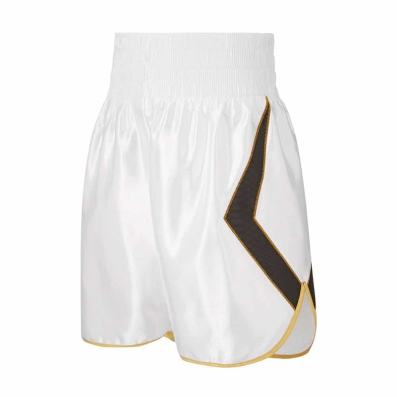 White Black and Gold Fazza Custom Boxing shorts