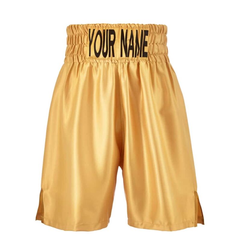 Gold Satin Customisable Boxing Shorts
