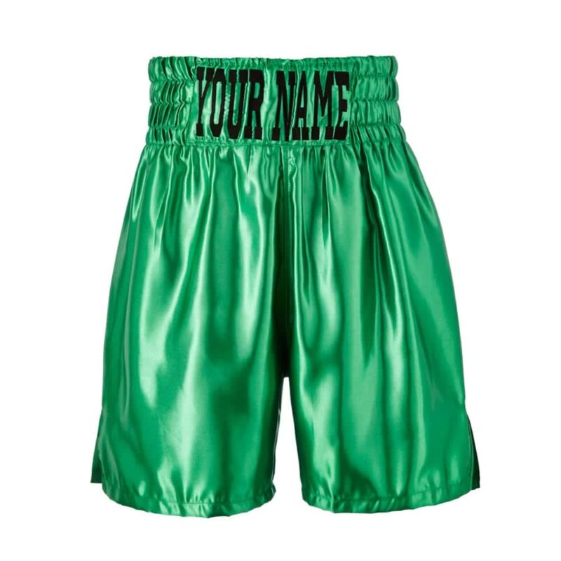 Green Satin Customisable Boxing Shorts