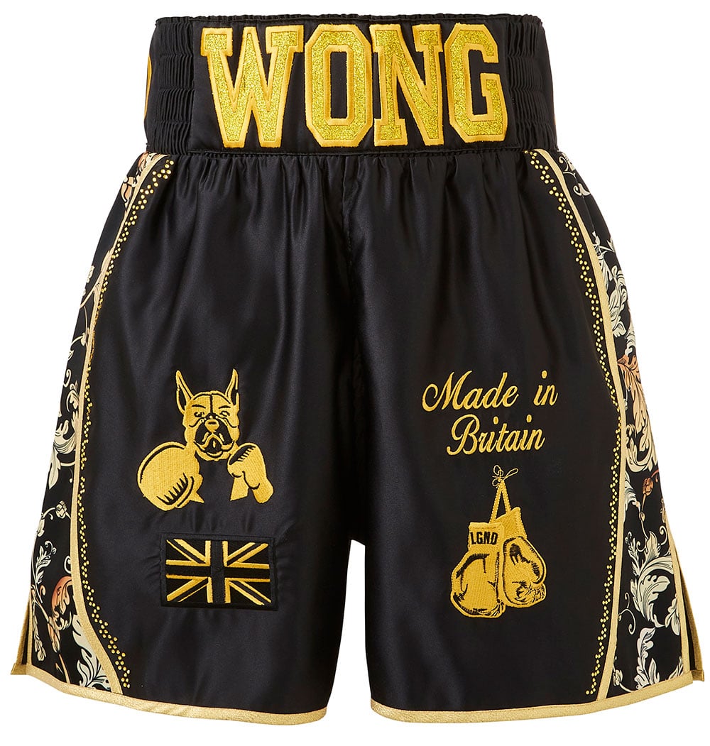 Custom Boxing Robe + Custom Boxing Shorts : Black/Gold