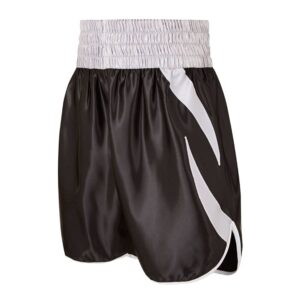 Black and Silver Mcdonnell Curved Boxing Shorts