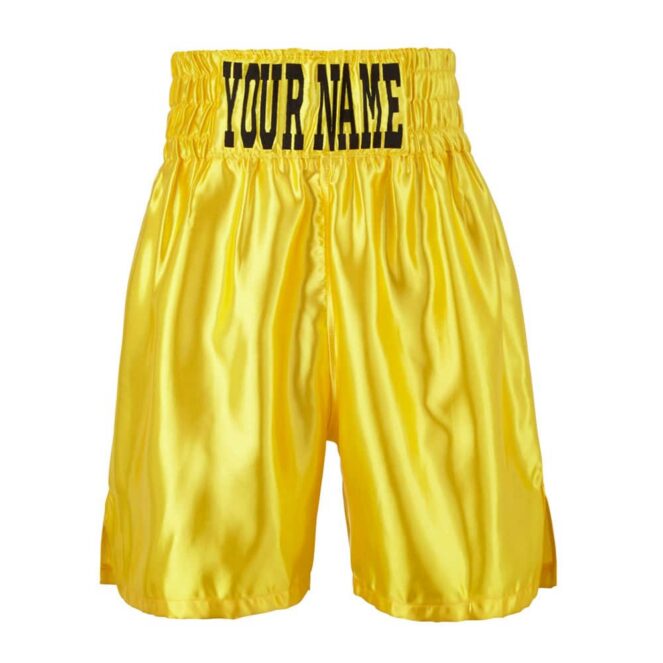 Yellow Satin Customisable Boxing Shorts