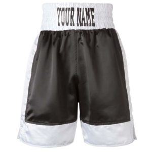 Mayweather Black and White Customisable Boxing Shorts
