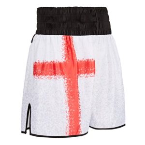 St George England Flag Boxing Shorts White and Black