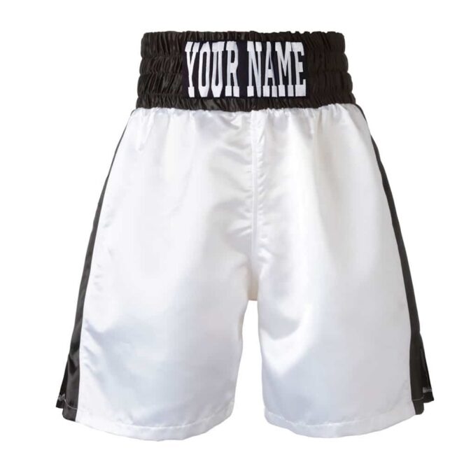 Classic White and Black Stripe Boxing Shorts