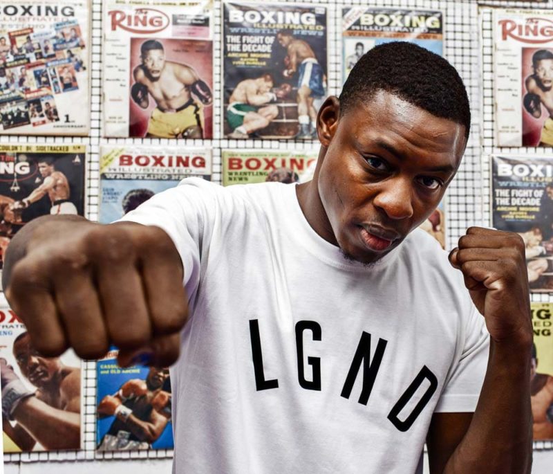 LGND White Rise T-Shirt on Dan Azeez