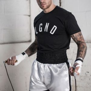 LGND Black Rise T-Shirt Boxer Skipping and Ali Boxing Shorts