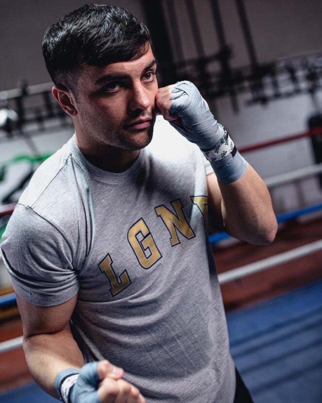 LGND Grey and Gold Retro College T-shirt