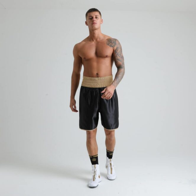 Hagler Black and Gold Boxing Shorts