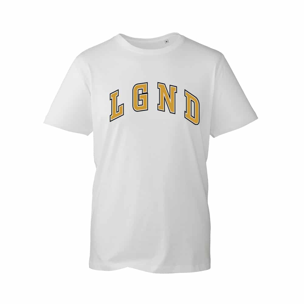 Kids White and Gold Lgnd Retro T-Shirt
