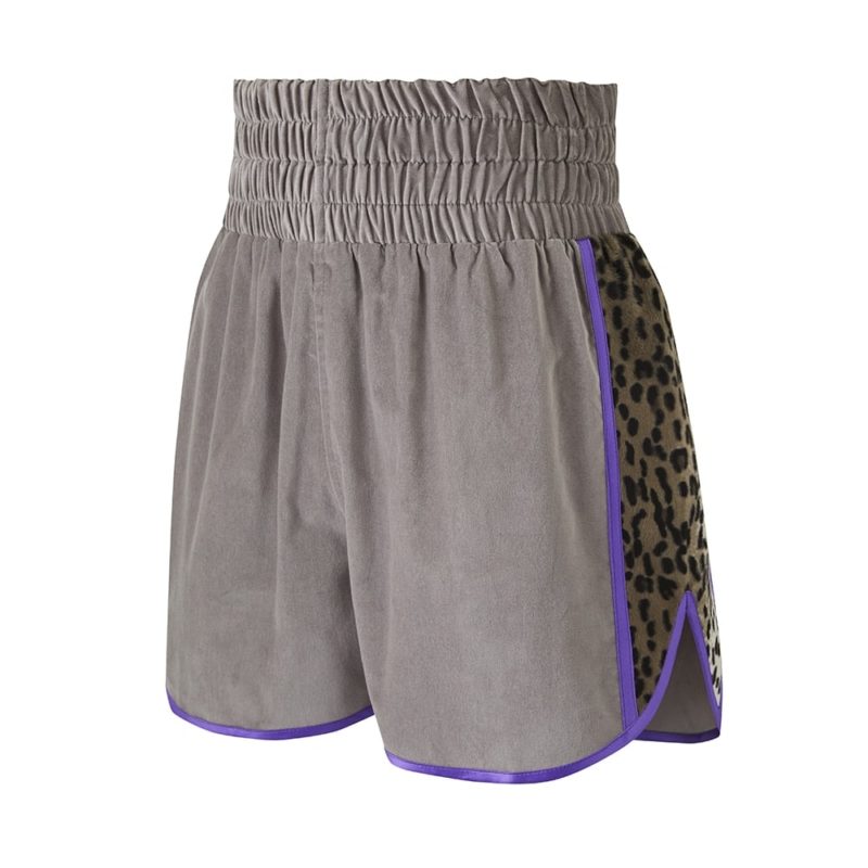 Womens Leopard Side Panel Boxing shorts