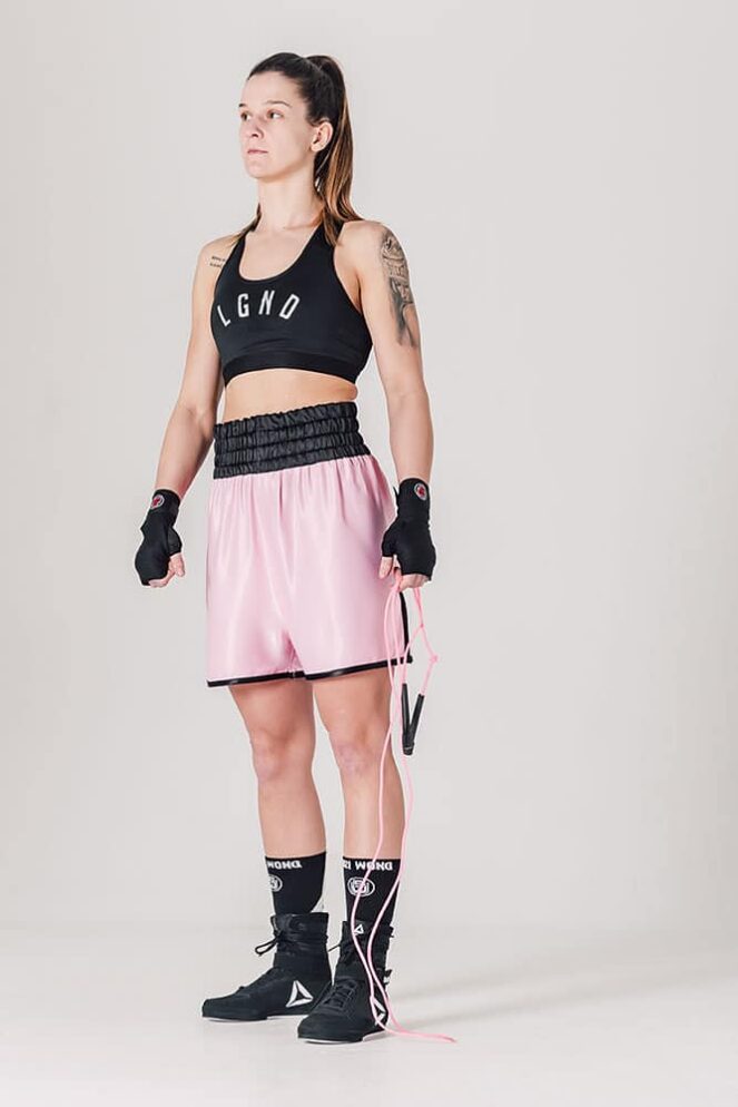 Women's Pink and Black Hagler Boxing Shorts
