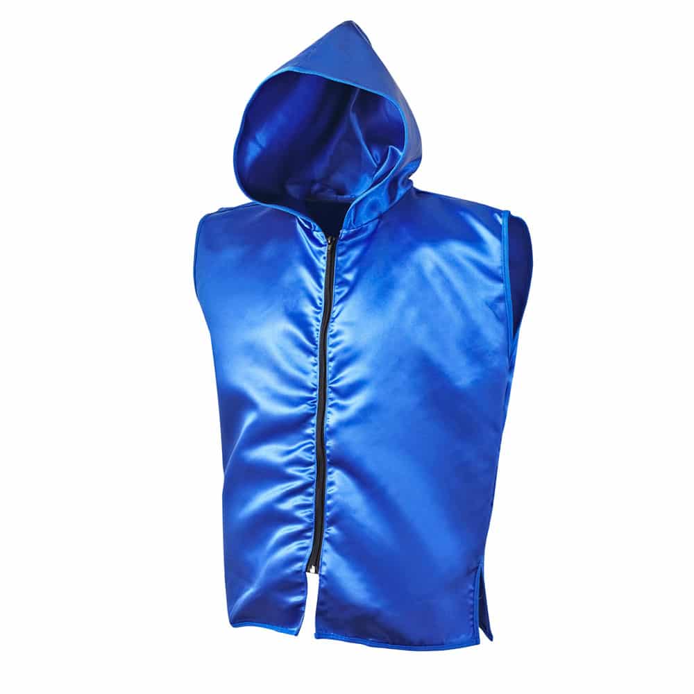 Customisable Blue Satin Boxing Ring Jacket