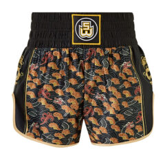 Suzi Wong Black and Gold Muay Thai Shorts