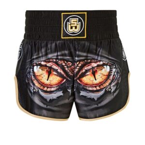 Black and Gold Eyes Muay Thai Boxing shorts