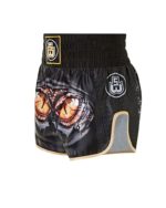 Black and Gold Eyes Muay Thai Boxing shorts side