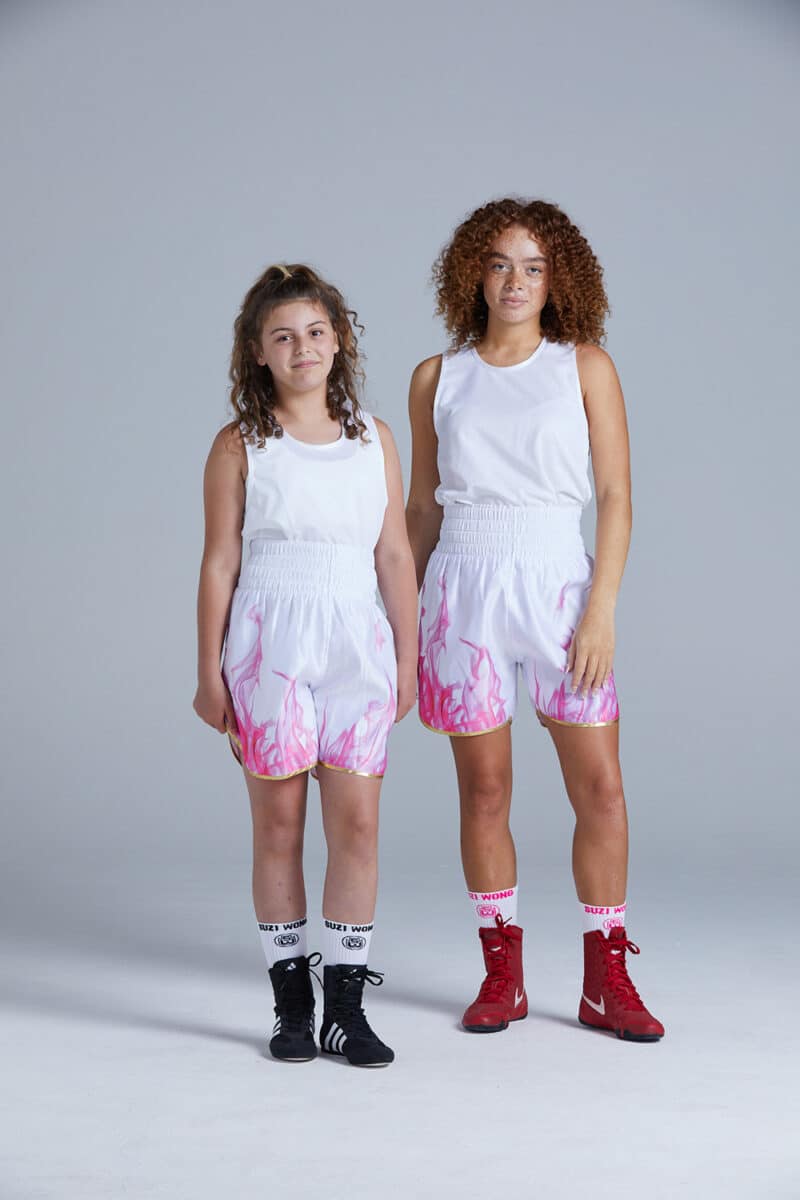 Kids and Teens Pink Smoke Boxing Shorts