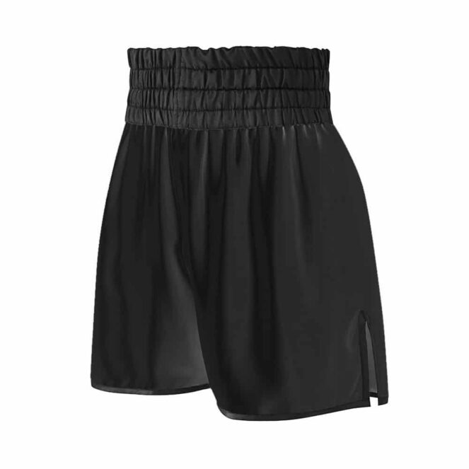 Womens Classic Black Satin Boxing Shorts Womens Classic Black Satin Boxing Shorts