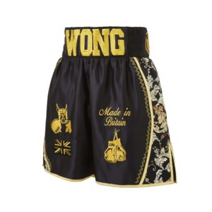 Kid's Baroque Black & Gold Luxury Bling Boxing Shorts