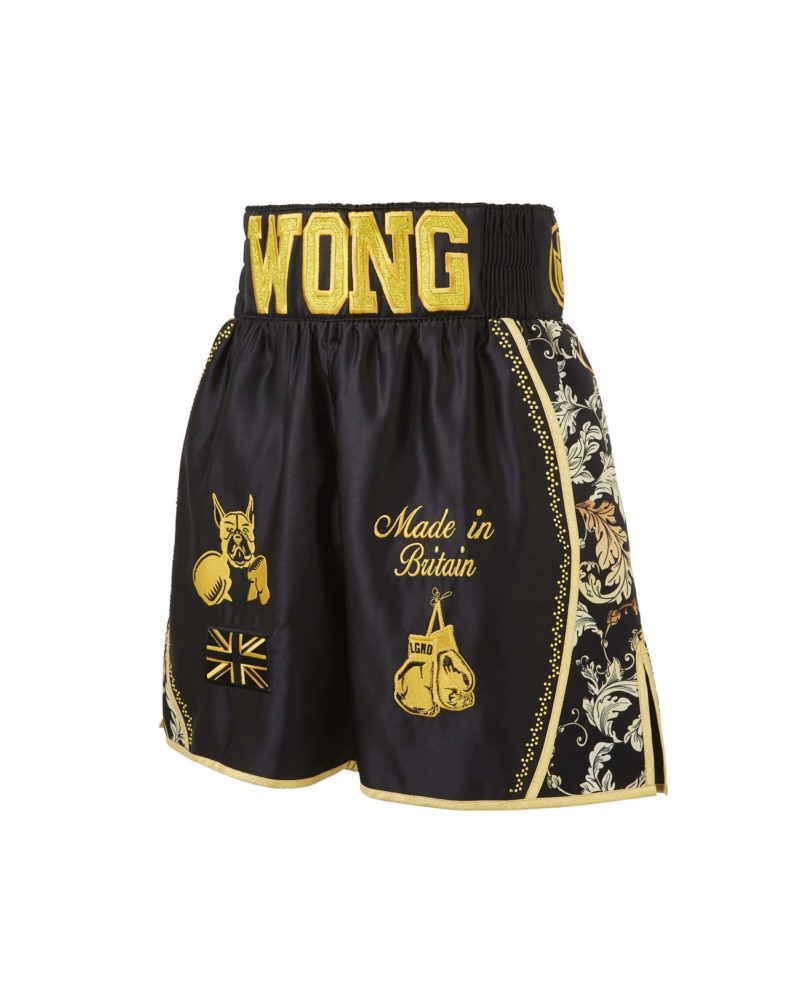 Kid's Baroque Black & Gold Luxury Bling Boxing Shorts