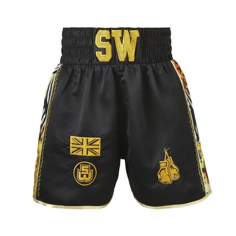 Black and Gold Jungle Metric Customisable Boxing Shorts