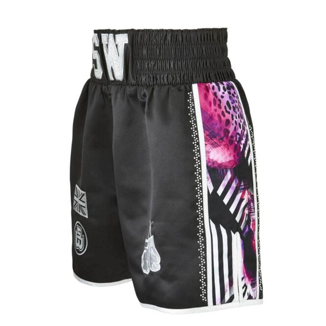Black Jungle Metric Customisable Boxing Shorts Side