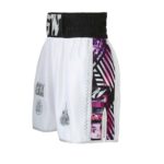 White Jungle Metric Customisable Boxing Shorts Side