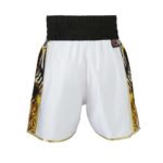 White and Gold Jungle Metric Customisable Boxing Shorts Back