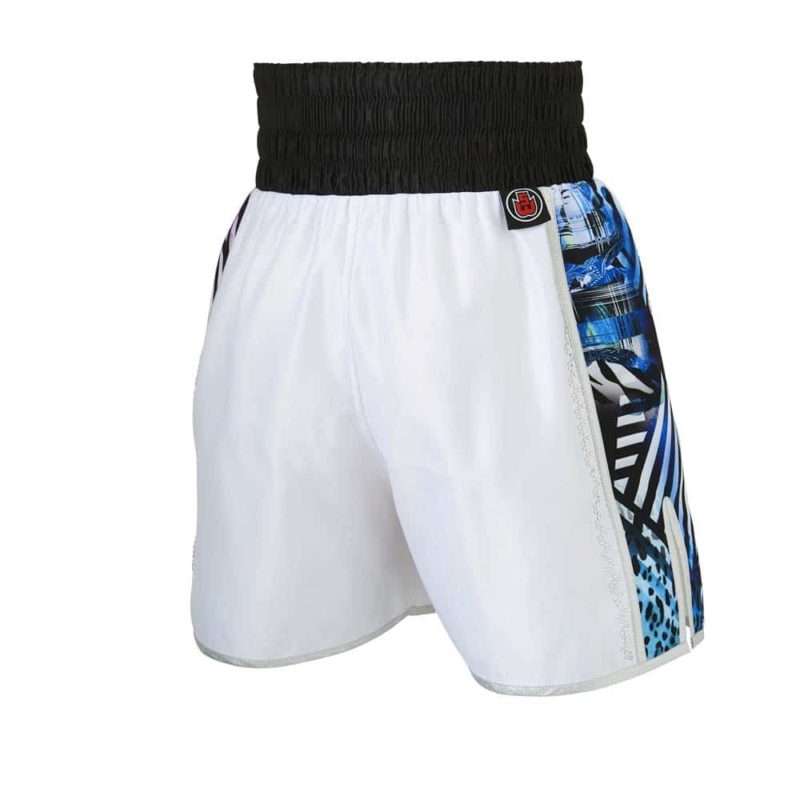 White Jungle Metric Customisable Boxing Shorts Back White Jungle Metric Customisable Boxing Shorts Back