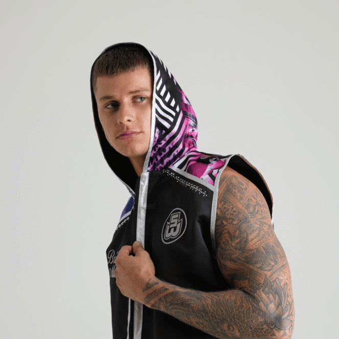 Jungle Metric Black Boxing Ring Jacket with hood