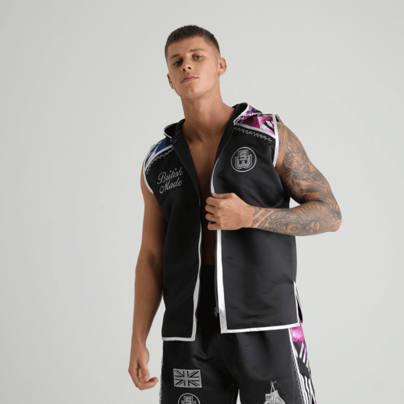 Jungle Metric Black Boxing Ring Jacket with hood